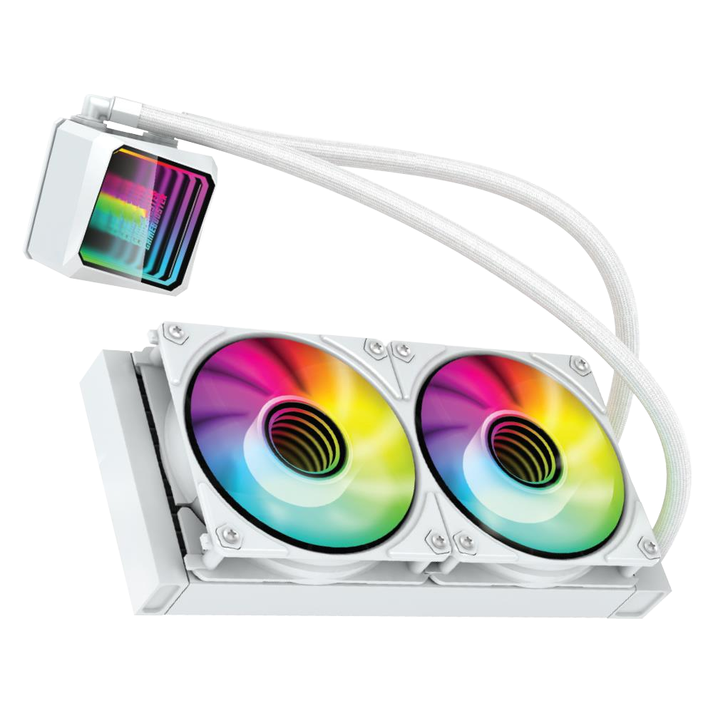 GameBooster SHIELD 240 Rainbow 240mm Beyaz İşlemci Sıvı Soğutucu görsel 1