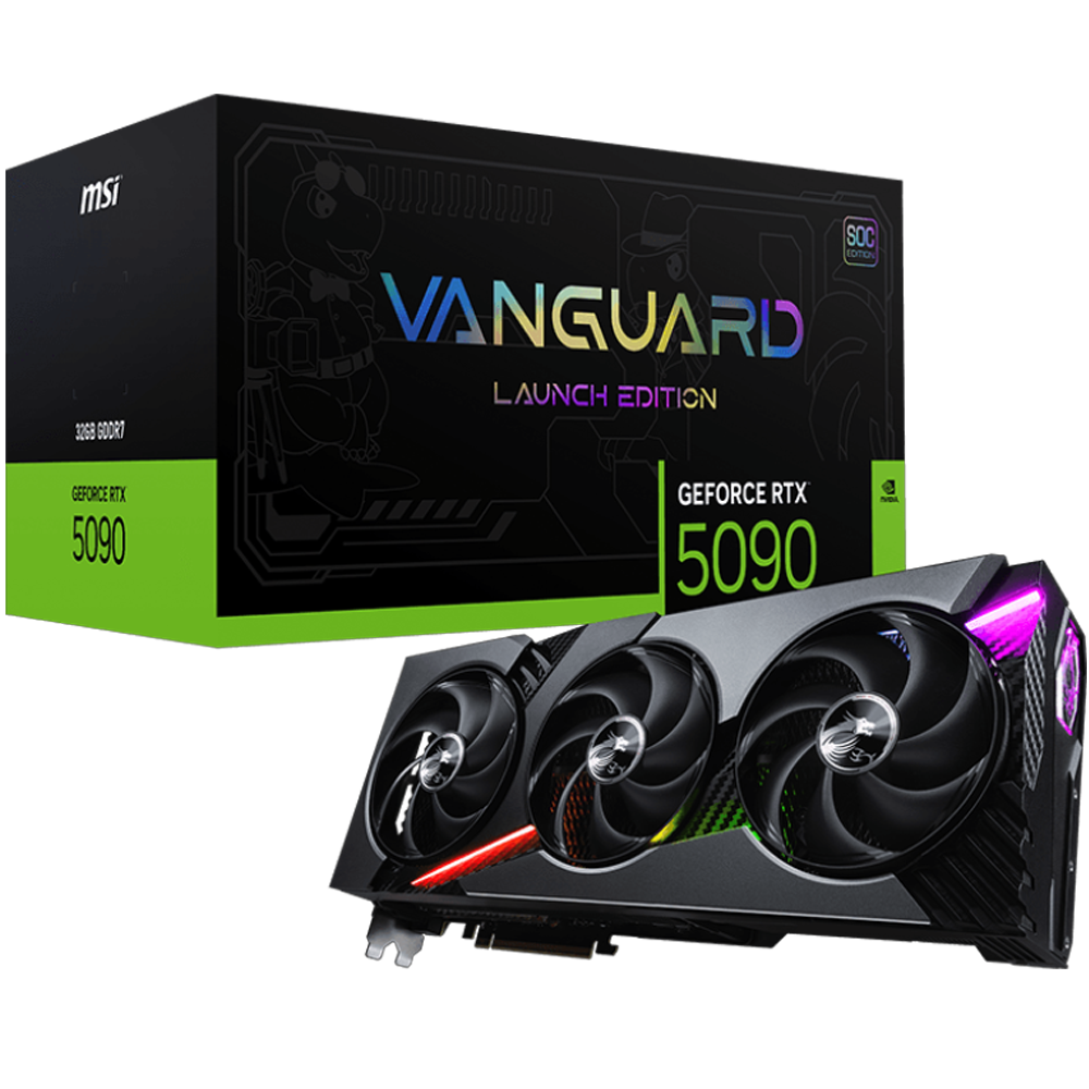 MSI GeForce RTX 5090 32G VANGUARD SOC LAUNCH EDITION 32GB GDDR7 DLSS 4 512 Bit Ekran Kartı görsel 1