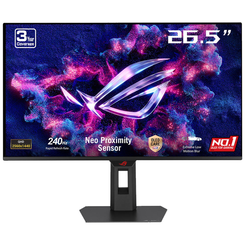 ASUS ROG Strix OLED XG27AQDMESZ 26.5" 240Hz 0.03ms HDMI DP AdaptiveSync Pivot HDR10 QHD QD-OLED Monitör