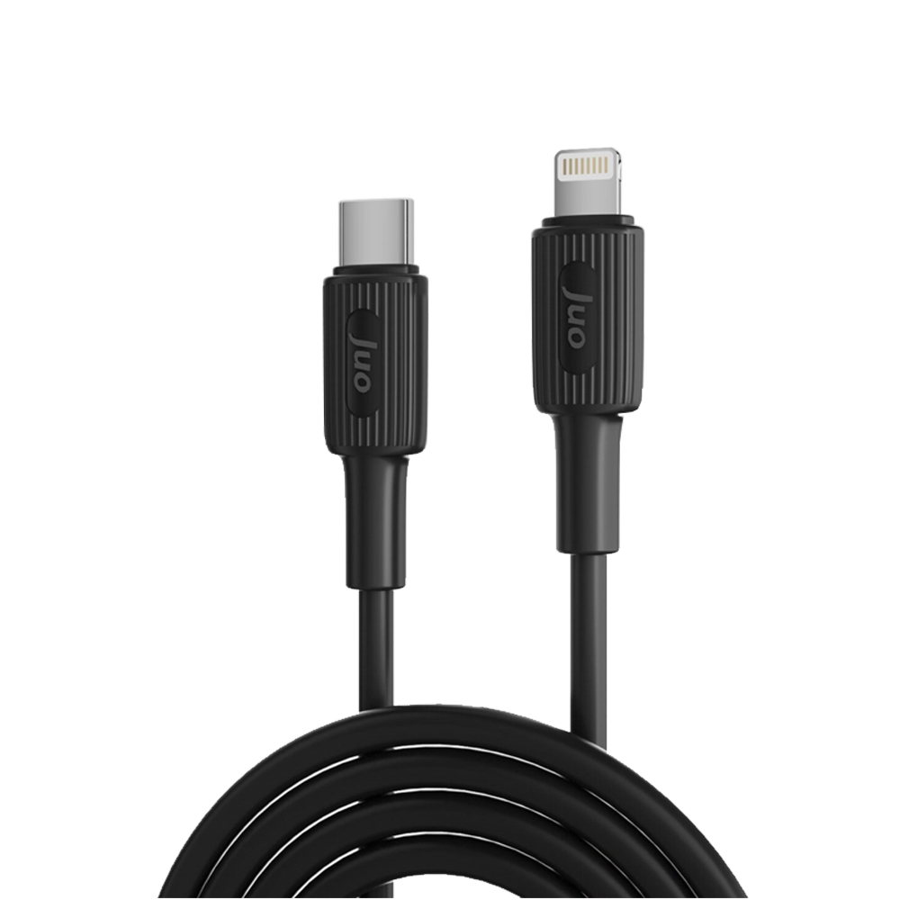 Juo 27W Type-C Lightning İphone İpad Silikon Siyah Data Ve Hızlı Şarj Kablosu 2 Metre