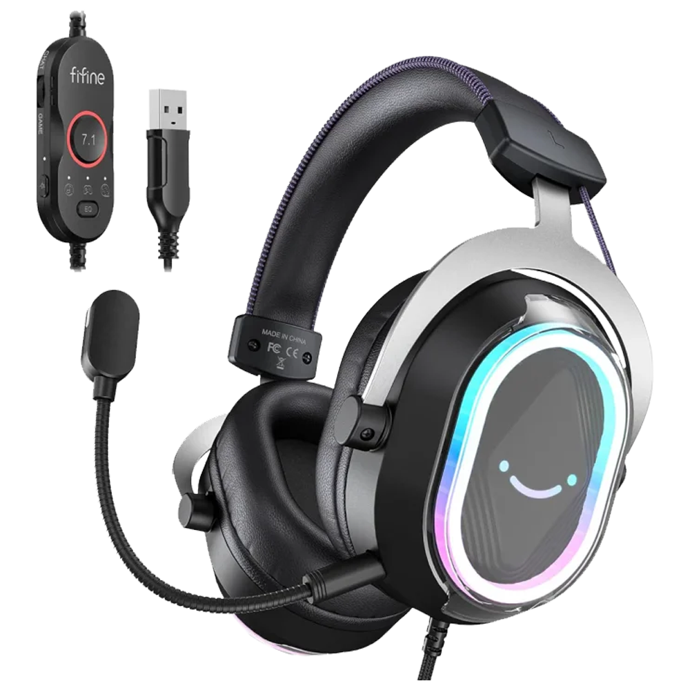 Fifine Ampligame H13 Mikrofonlu 7.1 RGB Siyah Gaming Kulaklık