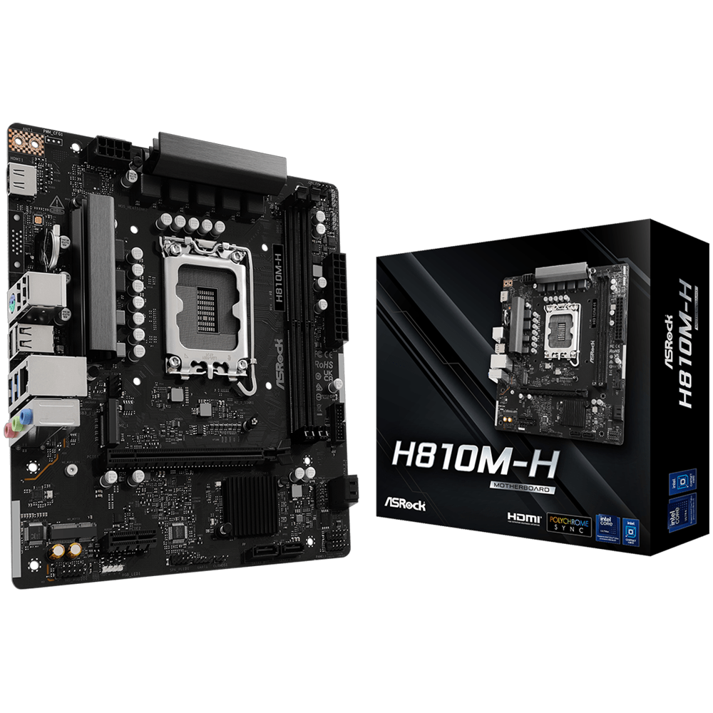 ASROCK H810M-H 6400MHz DDR5 Soket 1851 M.2 USB 3.2 HDMI  mATX Anakart