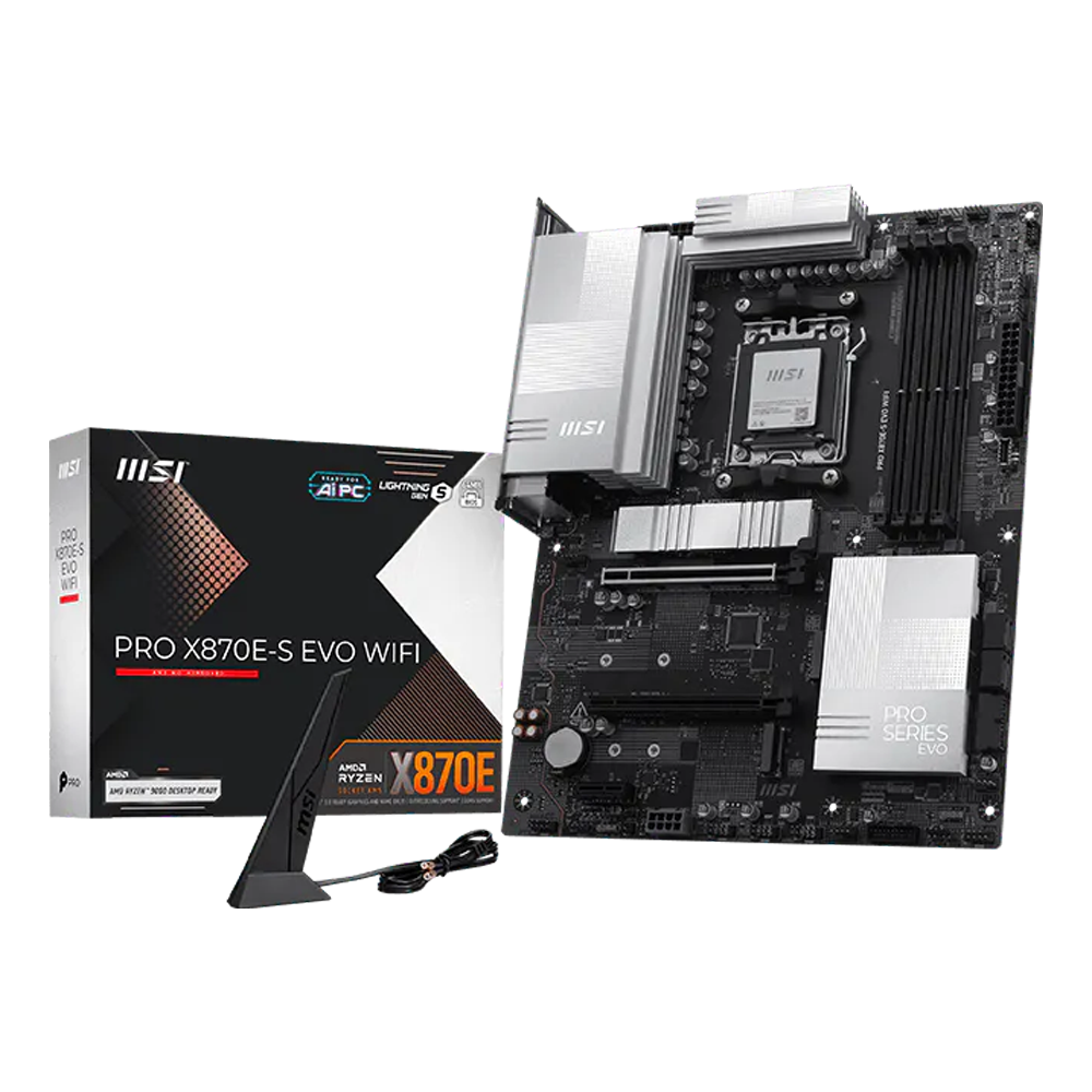 MSI PRO X870E-S EVO WIFI 8200MHz(OC) DDR5 Soket AM5 M.2 HDMI Type-C ATX Anakart