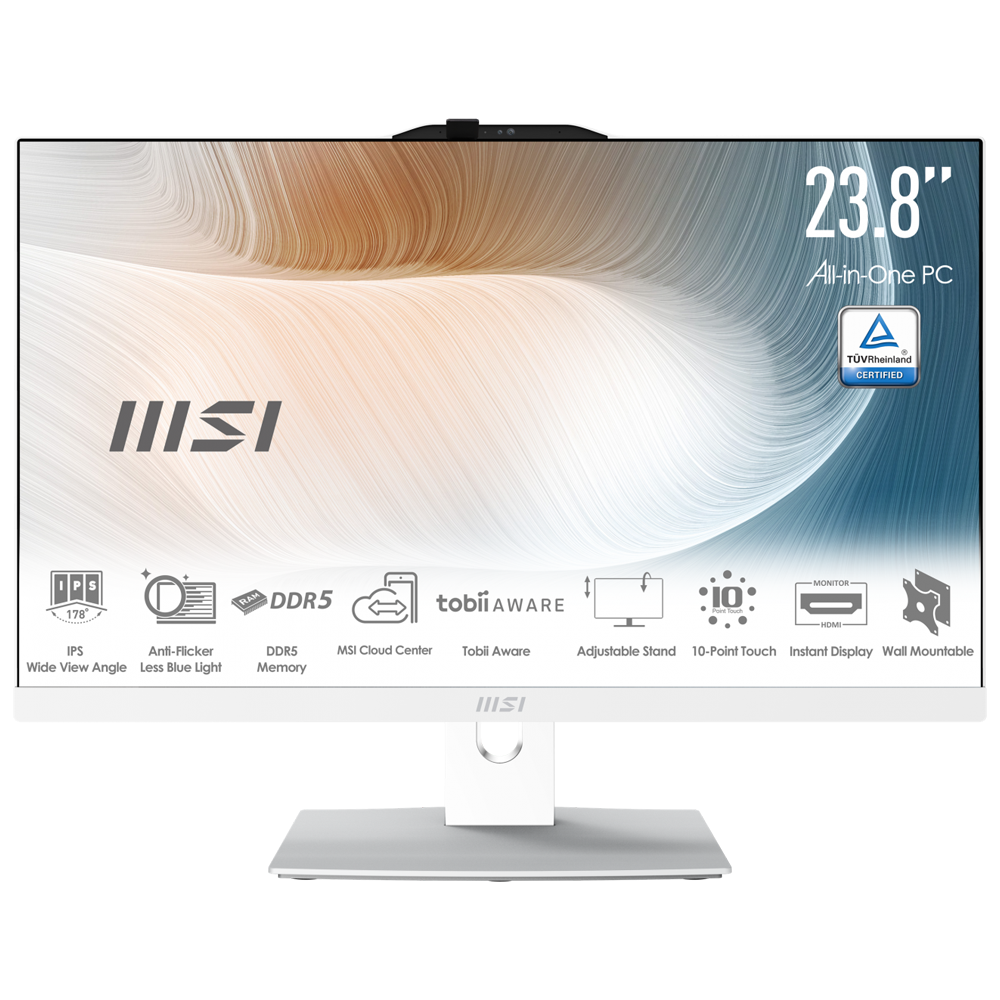 MSI MODERN AM242P 1M-1224EU Core 5 120U 8GB DDR5 512GB SSD 23.8" FHD W11P Beyaz AIO Masaüstü PC