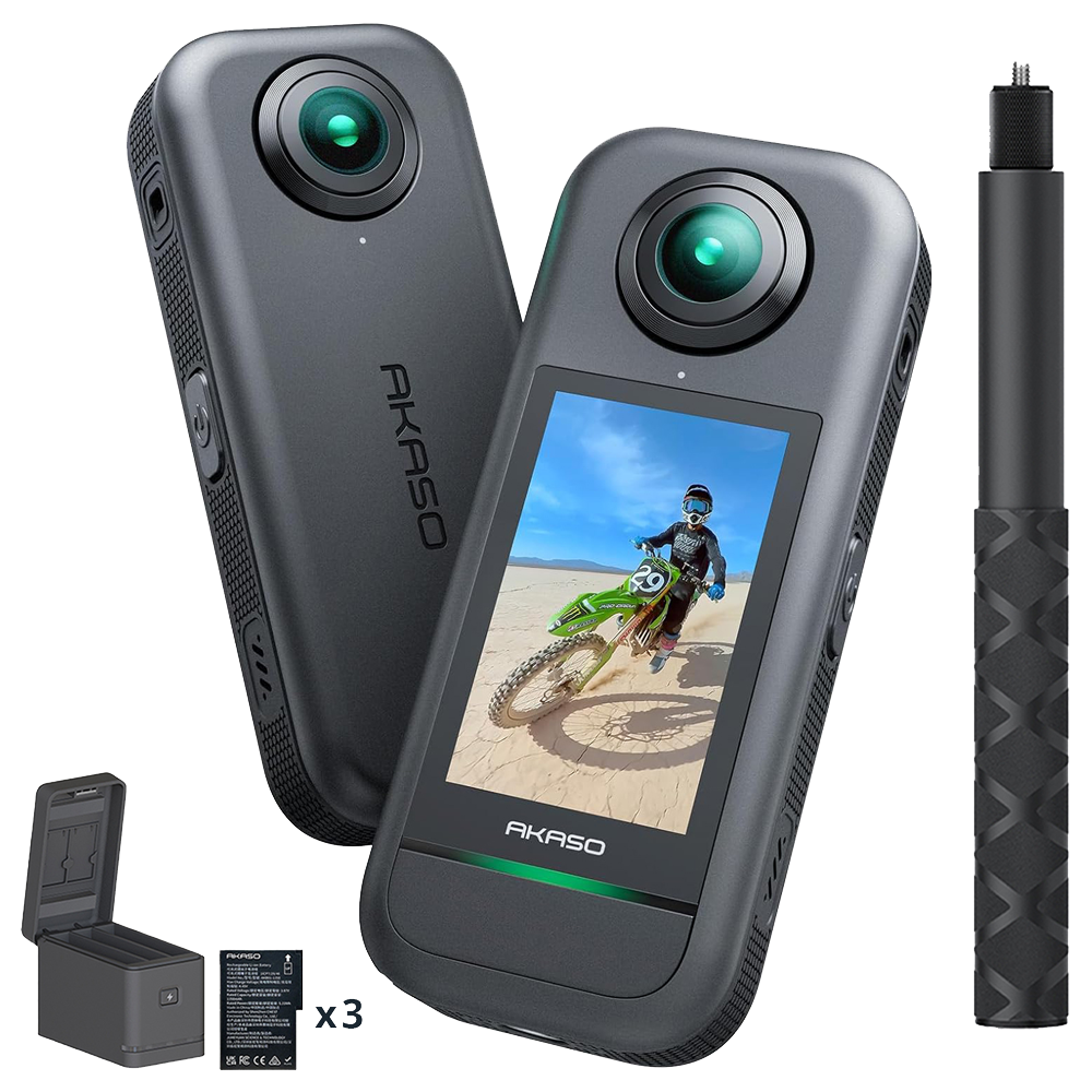 Akaso 360 Creator Combo  5.7K 360° Video, 48MP Sensör, 72MP 360° Fotoğraf, Aksiyon Kamera