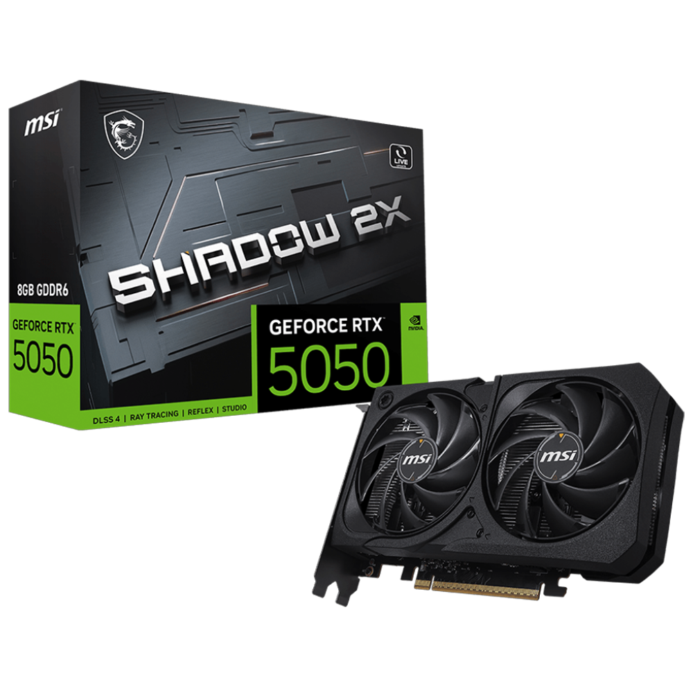 MSI GeForce RTX 5050 8G SHADOW 2X GDDR6 DLSS 4 128 Bit Ekran Kartı görsel 1