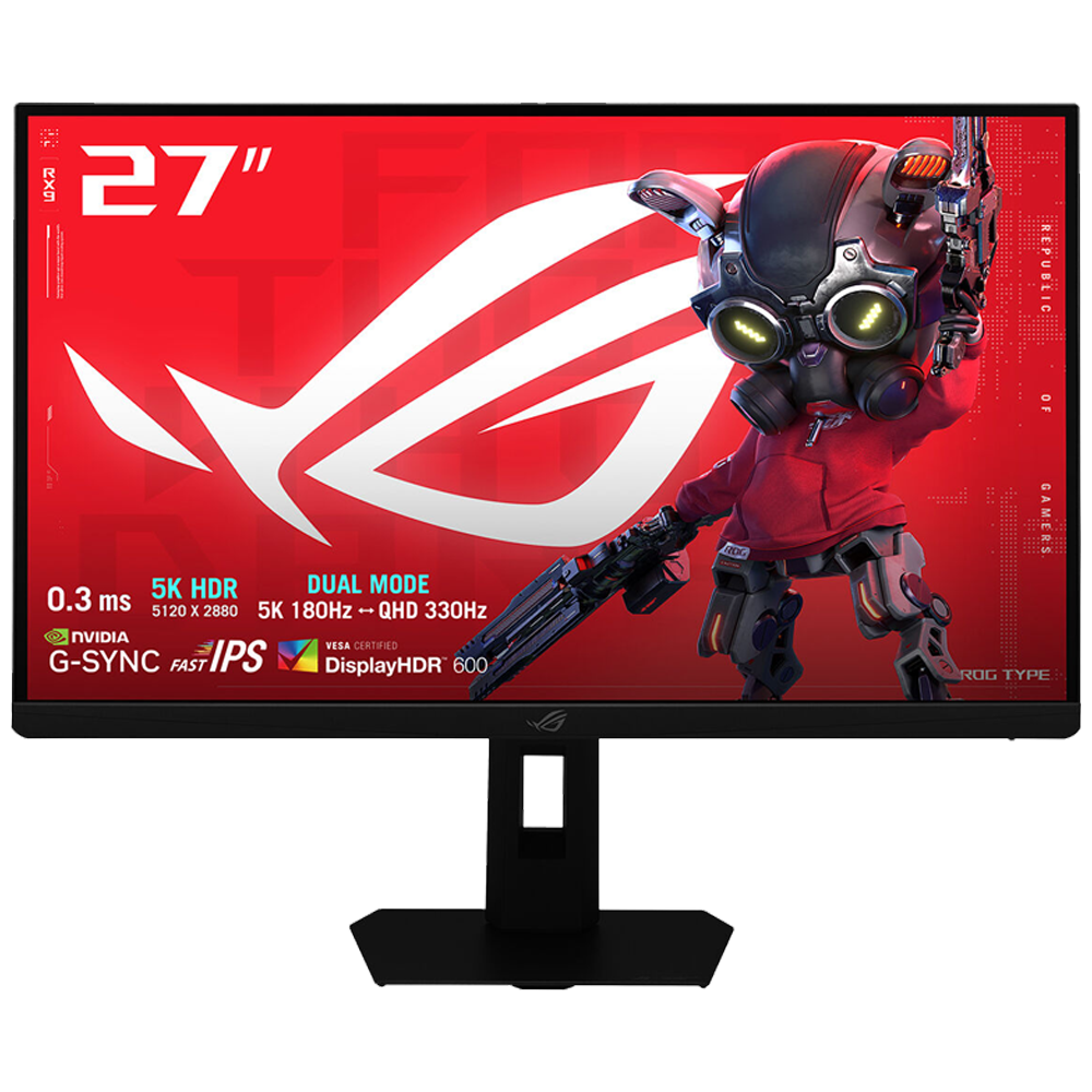 ASUS ROG STRIX XG27JCG 27'' 5K 180Hz QHD 330Hz 0.3ms HDMI DP G-Sync FreeSync Premium Pro Pivot HDR600 Dual Mode Fast IPS Gaming Monitör
