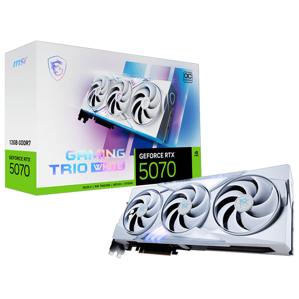 MSI GeForce RTX 5070 12G GAMING TRIO OC WHITE GDDR7 DLSS 4 192 Bit Ekran Kartı görsel 1
