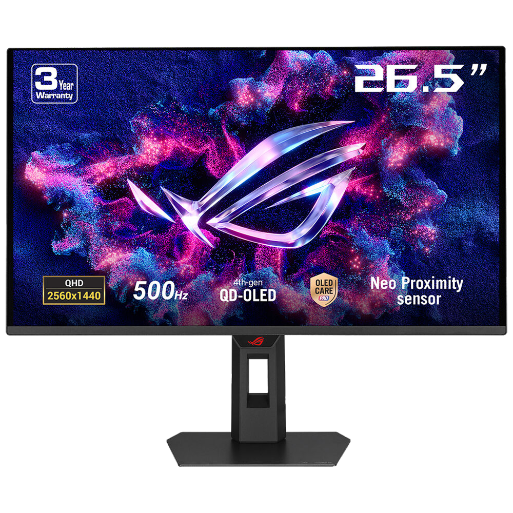 ASUS ROG Strix OLED XG27AQDPG 26.5" 500Hz 0.03ms HDMI DP USB 3.2 FreeSync Premium Pro G-Sync Pivot HDR10 QHD QD-OLED Gaming Monitör