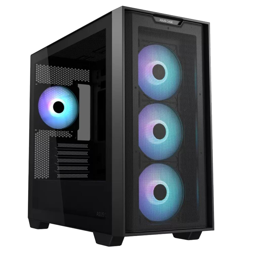 ASUS A21 PLUS 750W 80+ Gold Tempered Glass ARGB Siyah USB 3.2 mATX Kasa görsel 1
