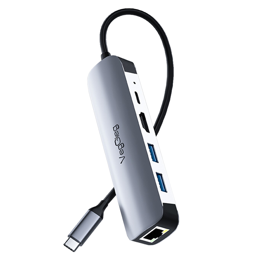 VegGieg 4K/30Hz HDMI 100Mbps Ethernet USB2.0 USB3.0 Type-C Çoklayıcı Hub