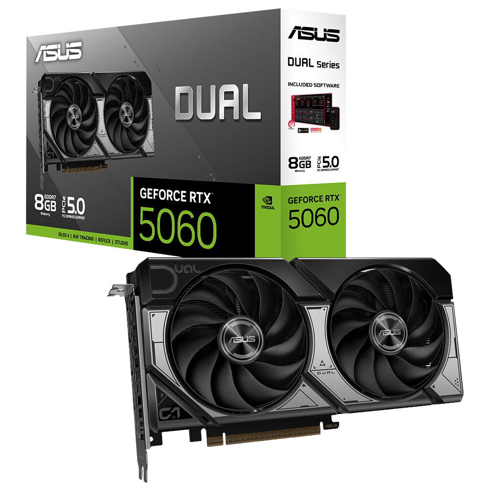ASUS Dual GeForce RTX 5060 8GB GDDR7 DLSS 4 128 Bit Ekran Kartı görsel 1