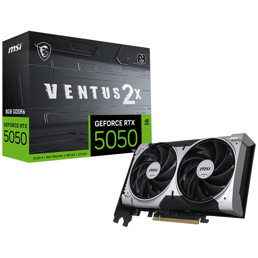 MSI GeForce RTX 5050 8G VENTUS 2X GDDR6 8GB DLSS 4 128 Bit Ekran Kartı görsel 1
