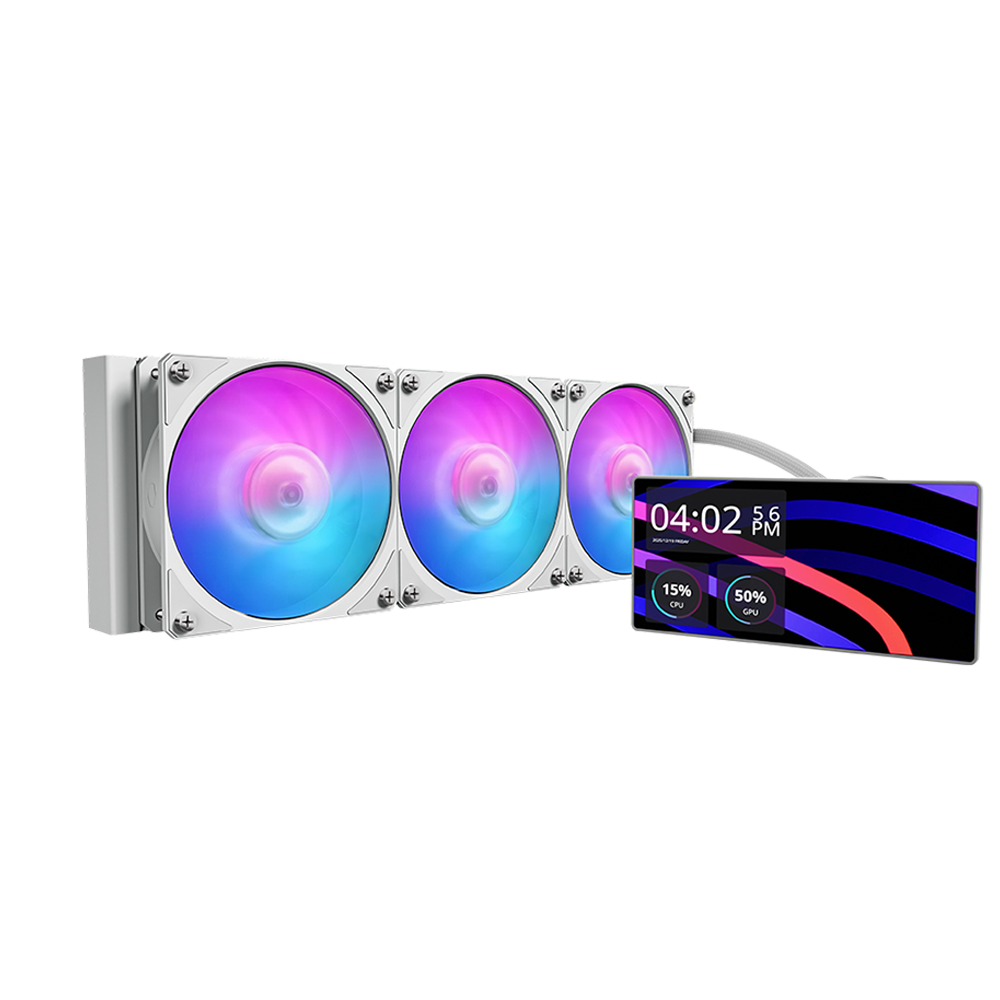 Cooler Master MasterLiquid Core LCD 6' 360 ARGB 360mm Beyaz İşlemci Sıvı Soğutucu