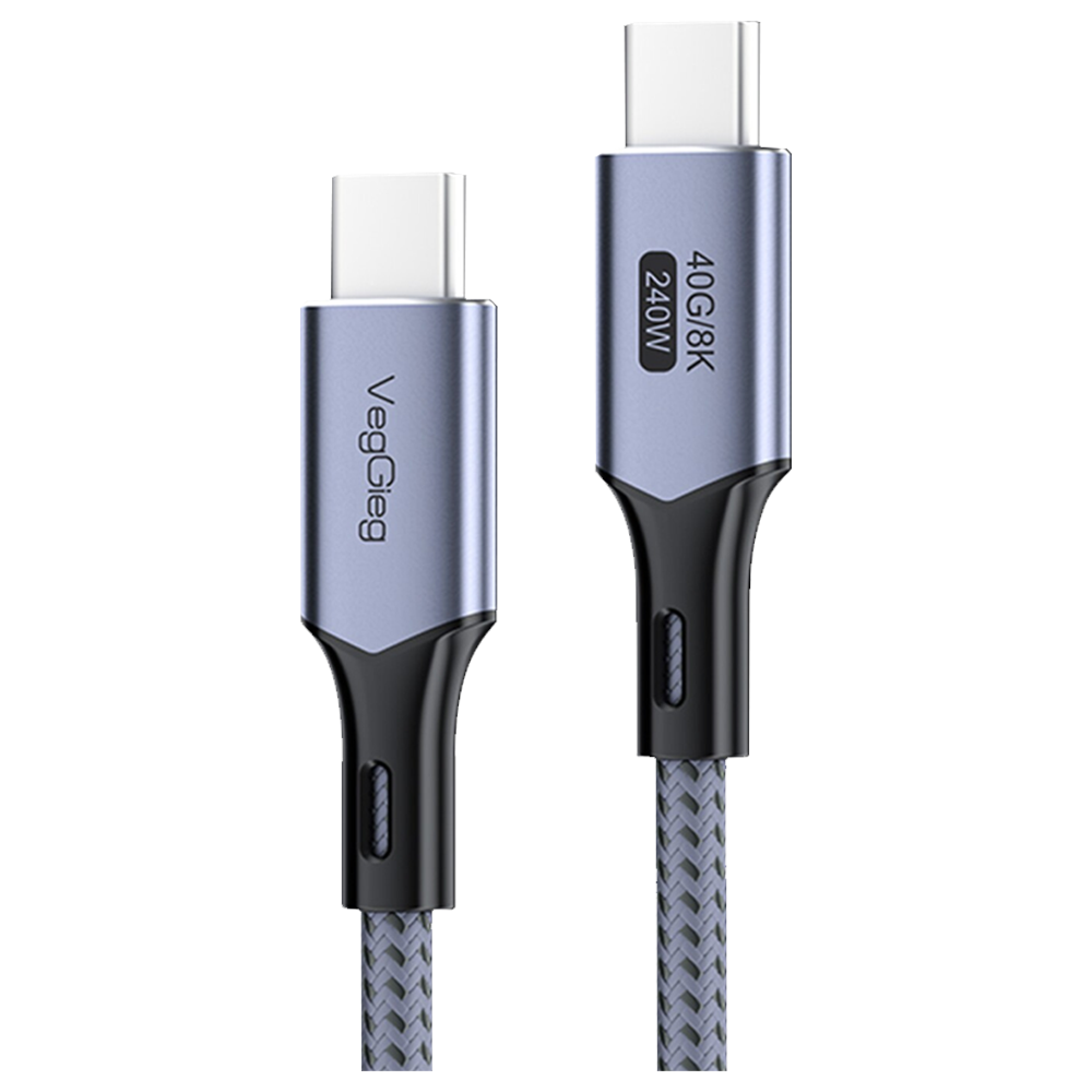 VegGieg 40 Gbps 8K/60Hz Type-C USB 4.0 Thunderbolt 4 Hızlı Sarj ve Data Kablosu 1 Metre