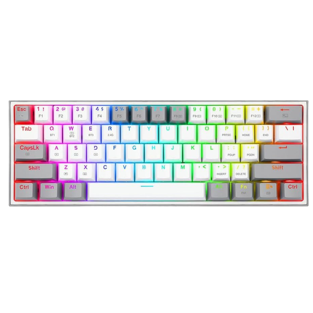 Redragon K616 Fizz Pro Red Switch Kablosuz Beyaz Gri Gaming Klavye