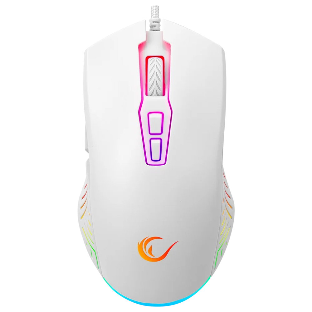  Rampage SMX-G68B SPEAR V2 12800DPI 125Hz RGB 7D Kablolu Beyaz Gaming Mouse