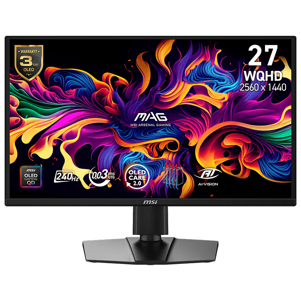 MSI MAG 272QP QD-OLED X24 27" 240Hz 0.03ms HDMI DP G-Sync FreeSync Premium HDR Ready Pivot WQHD QD-OLED Monitör