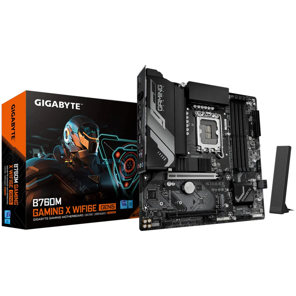 GIGABYTE B760M GAMING X WIFI6E GEN5 7600MHz(OC) DDR5 LGA 1700 M.2 HDMI DP mATX Anakart