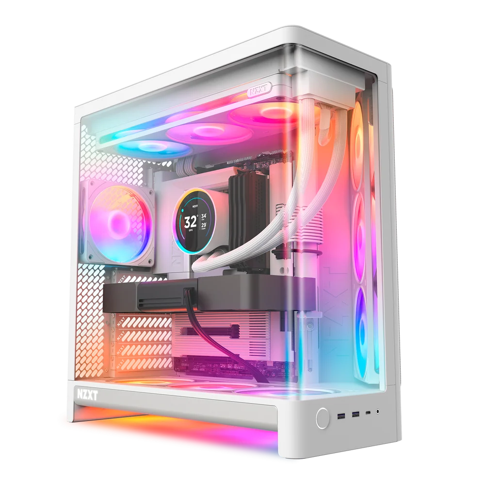 NZXT H6 RGB+ Tempered Glass USB 3.2 USB-C Beyaz ATX Kasa
