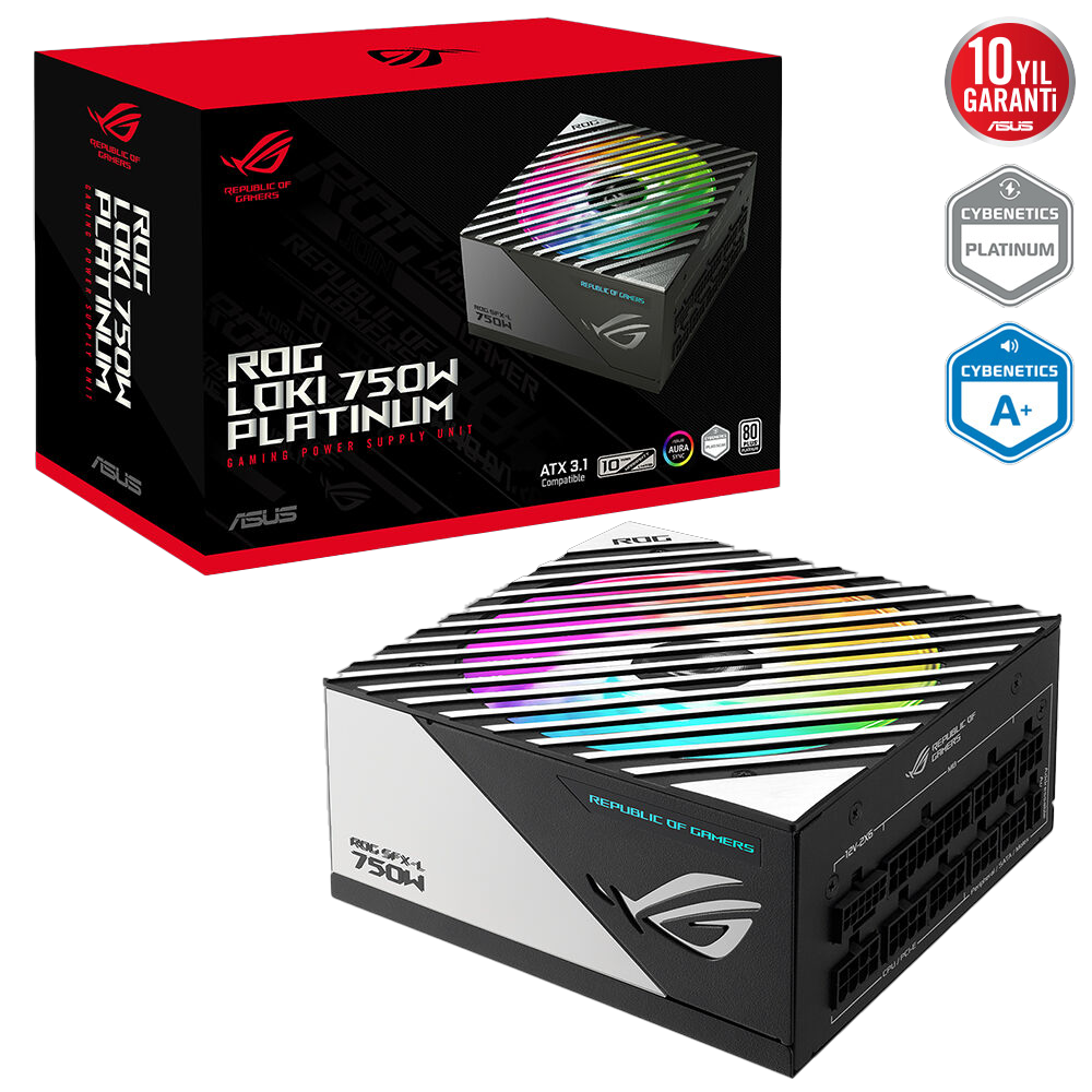 ASUS ROG LOKI SFX-L 750W 80+ Platinum ATX3.1 Gen 5.1 ARGB Full Modüler 120mm Fanlı PSU