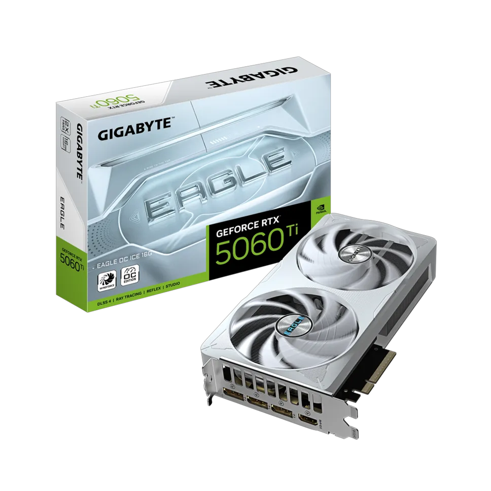 GIGABYTE GeForce RTX 5060 Ti EAGLE OC ICE 16G GDDR7 DLSS 4 128 Bit Ekran Kartı görsel 1