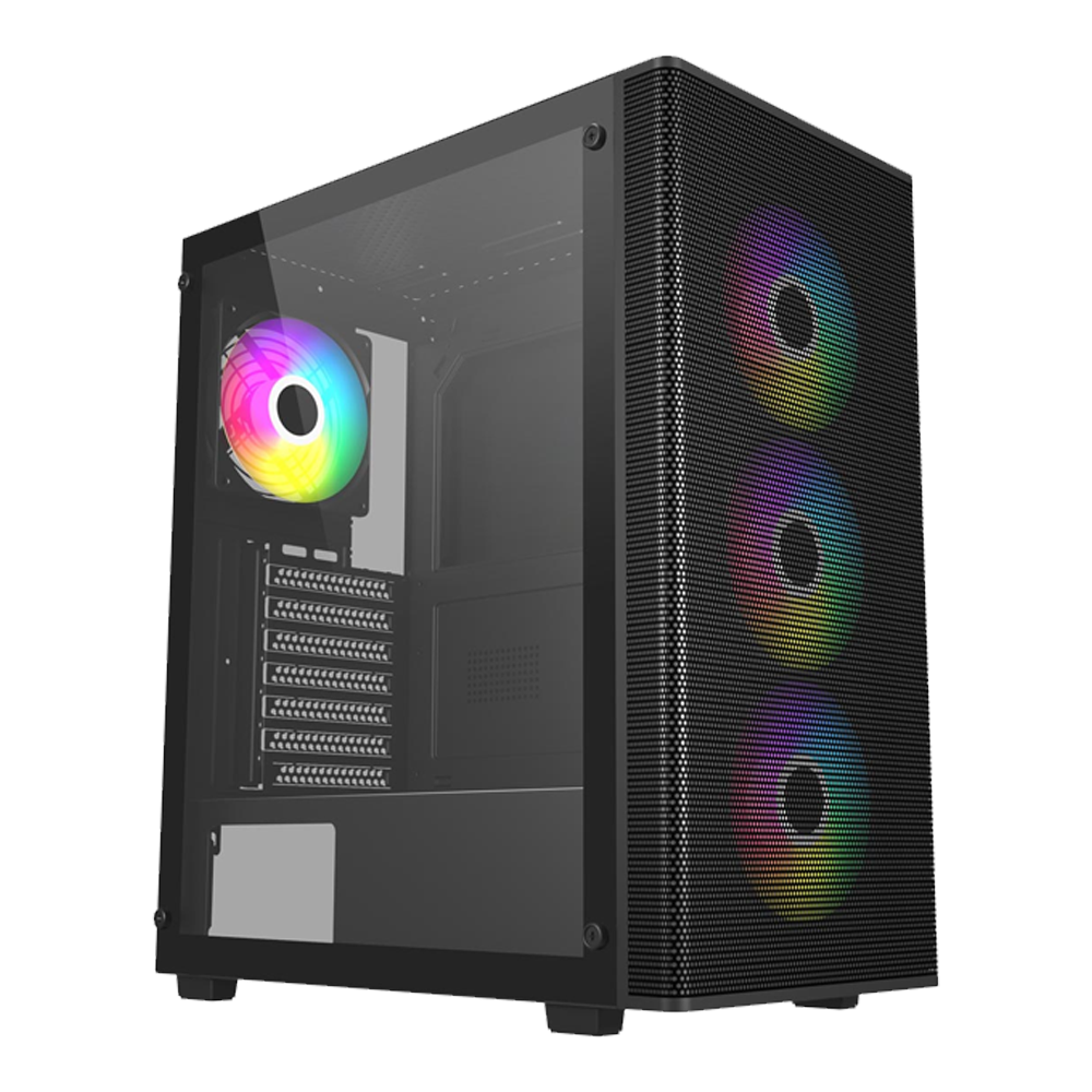 FSP M220 650W 80+Tempered Glass Mesh USB 3.0 ARGB Siyah ATX Mid Tower Kasa