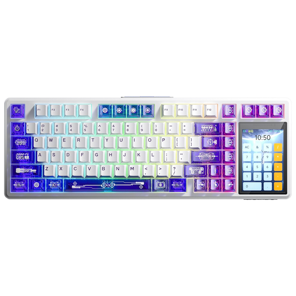 Aula L99 Raindrop Switch Hot Swap 4" Ekranlı RGB Mor Kablosuz Gaming Klavye