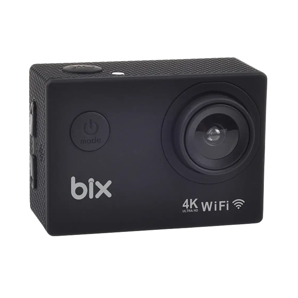 BIX Pulse 2 4K 30FPS 20MP WI-FI Su Geçirmez Kılıflı Siyah Kask Aksiyon Kamera ve Aksesuar Seti