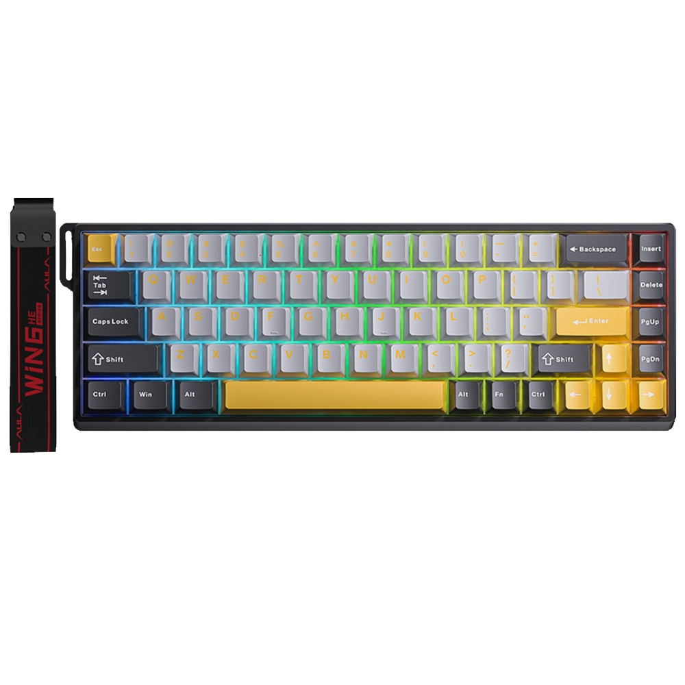 Aula Win68 HE Max Wing Chun Switch Hot Swap TKL RGB Sarı Kablolu Gaming Klavye