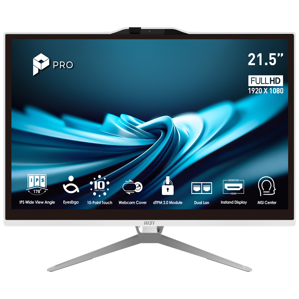 MSI PRO AP222T 14M-443XTR 21.5" FHD i5-14400 16GB DDR4 512GB SSD FreeDos Beyaz AIO PC