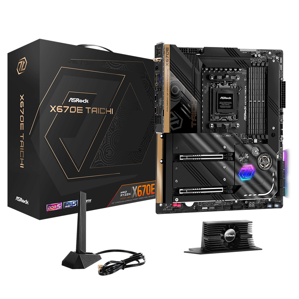ASROCK X670E TAICHI WIFI 7800MHz(OC) DDR5 Soket AM5 HDMI M.2 E-ATX Anakart
