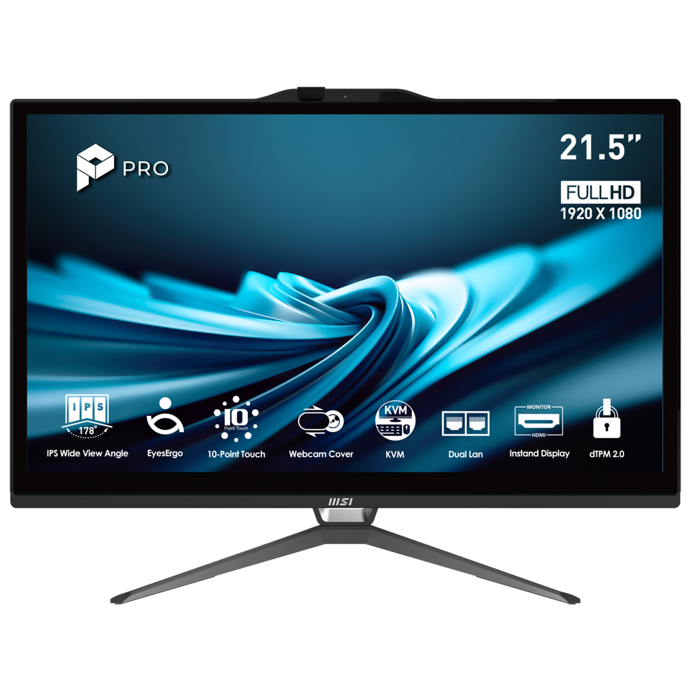 MSI PRO AP222T 14MA-607XEU Core i5 14400 16GB(8GBx2) DDR5 512GB SSD 21.5" FHD IPS Dokunmatik AIO Masaüstü PC