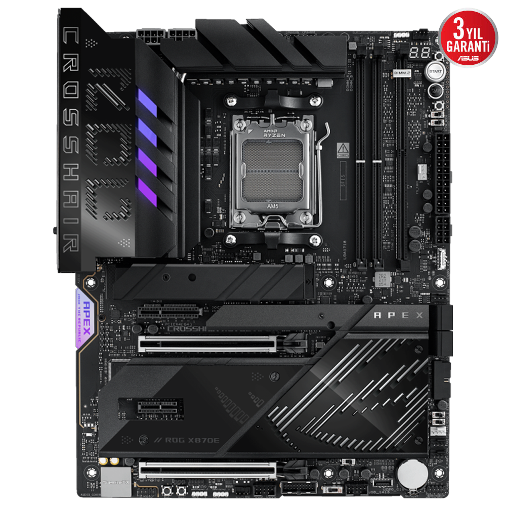 ASUS ROG CROSSHAIR X870E APEX WIFI 9600MHz OC DDR5 Soket AM5 M.2 ATX Anakart