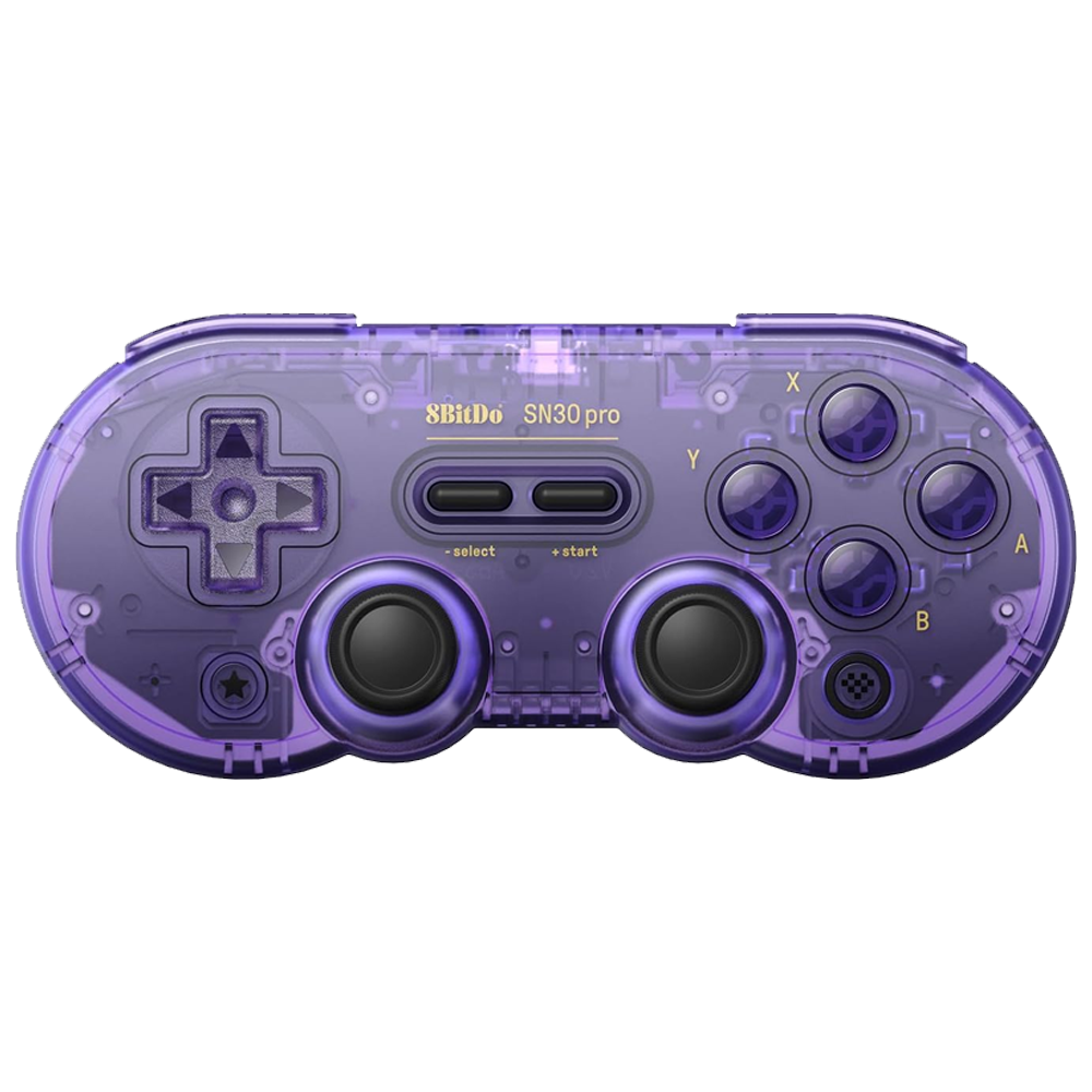 8BitDo Sn30 Pro Hall Efect Kablosuz Transparan Mor Gamepad