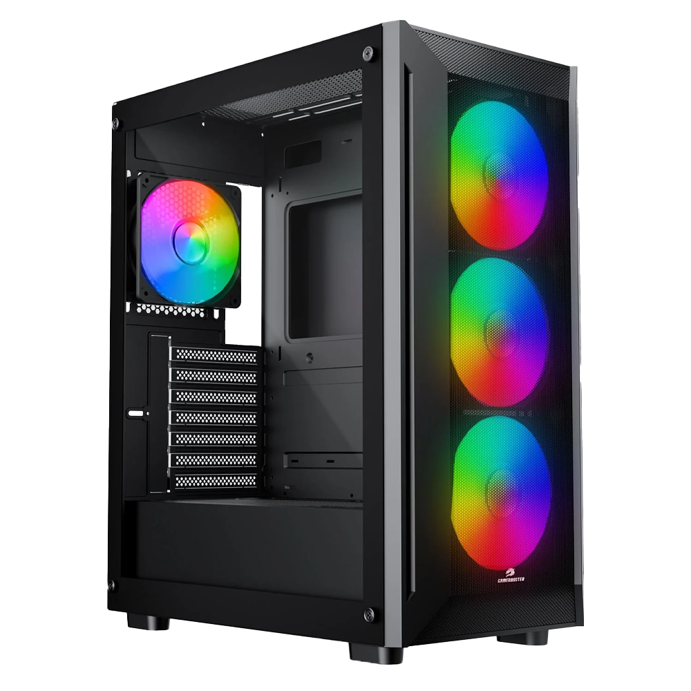 GameBooster RAIDER E651B 650W 80+ USB 3.0 Mesh Rainbow Fanlı ATX Mid Tower Gaming Siyah Kasa görsel 1