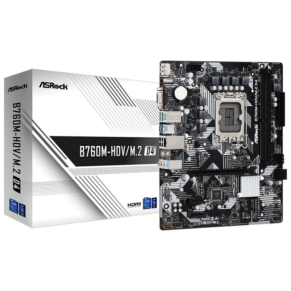ASROCK B760M-HDV 5333MHz(OC) DDR4 Soket 1700 M.2 HDMI DP mATX Anakart