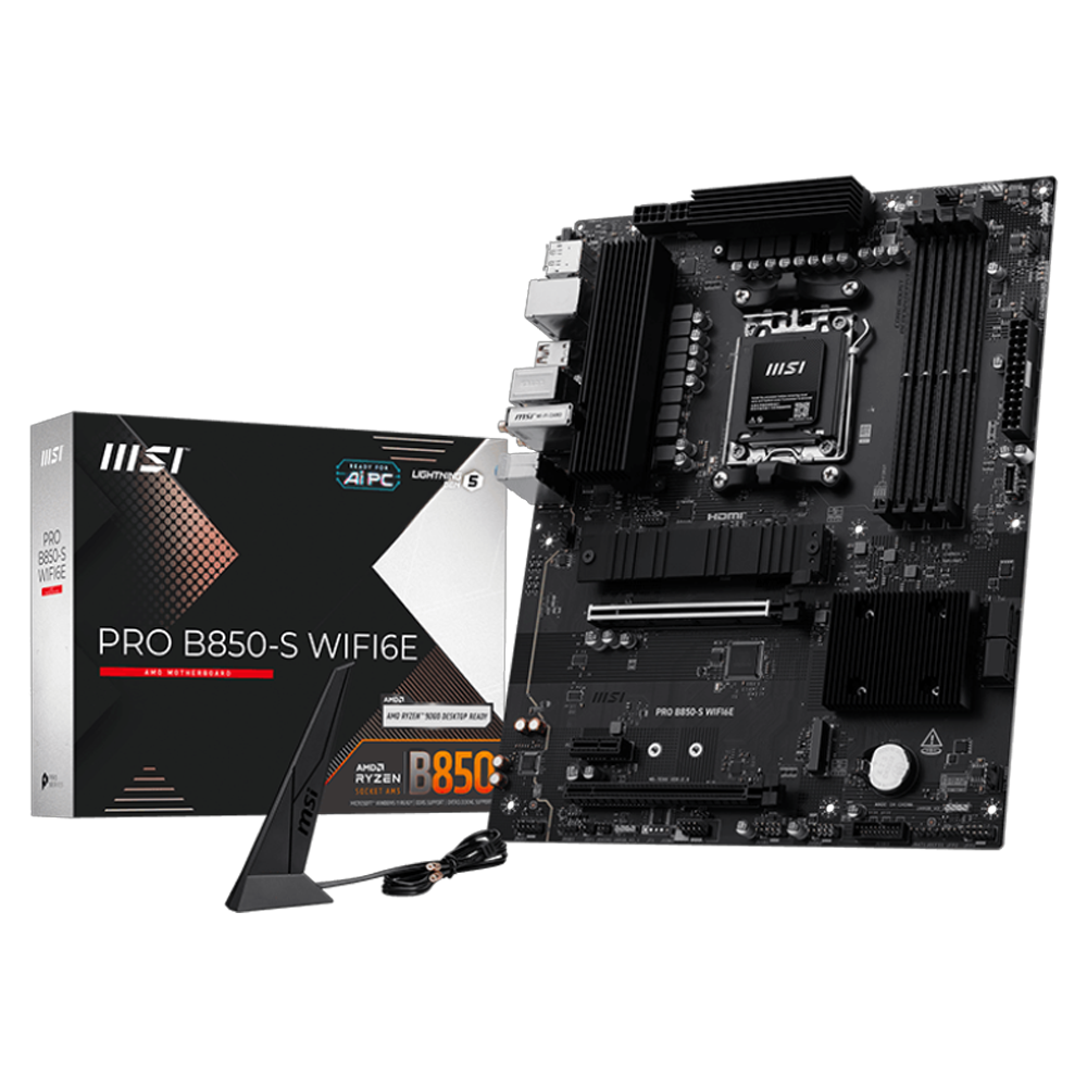 MSI PRO B850-S WIFI6E 8200MHz OC DDR5 Soket AM5 M.2 USB-C HDMI ATX Anakart