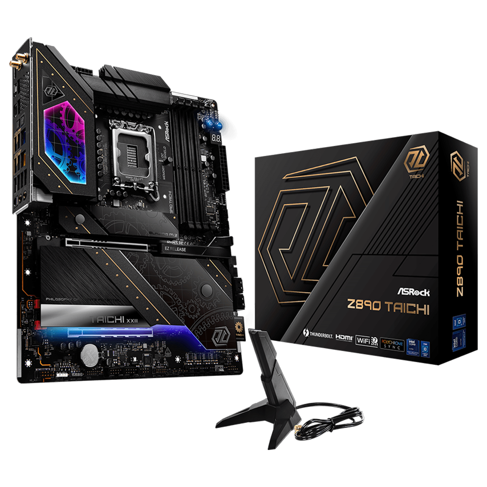 ASROCK Z890 TAICHI 9600MHz(OC) DDR5 Soket 1851 M.2 HDMI Thunderbolt 4 ATX Anakart görsel 1