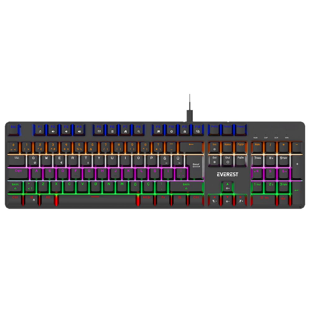 Everest KB-MK1 Lumos Blue Switch RGB Kablolu Gaming Klavye 