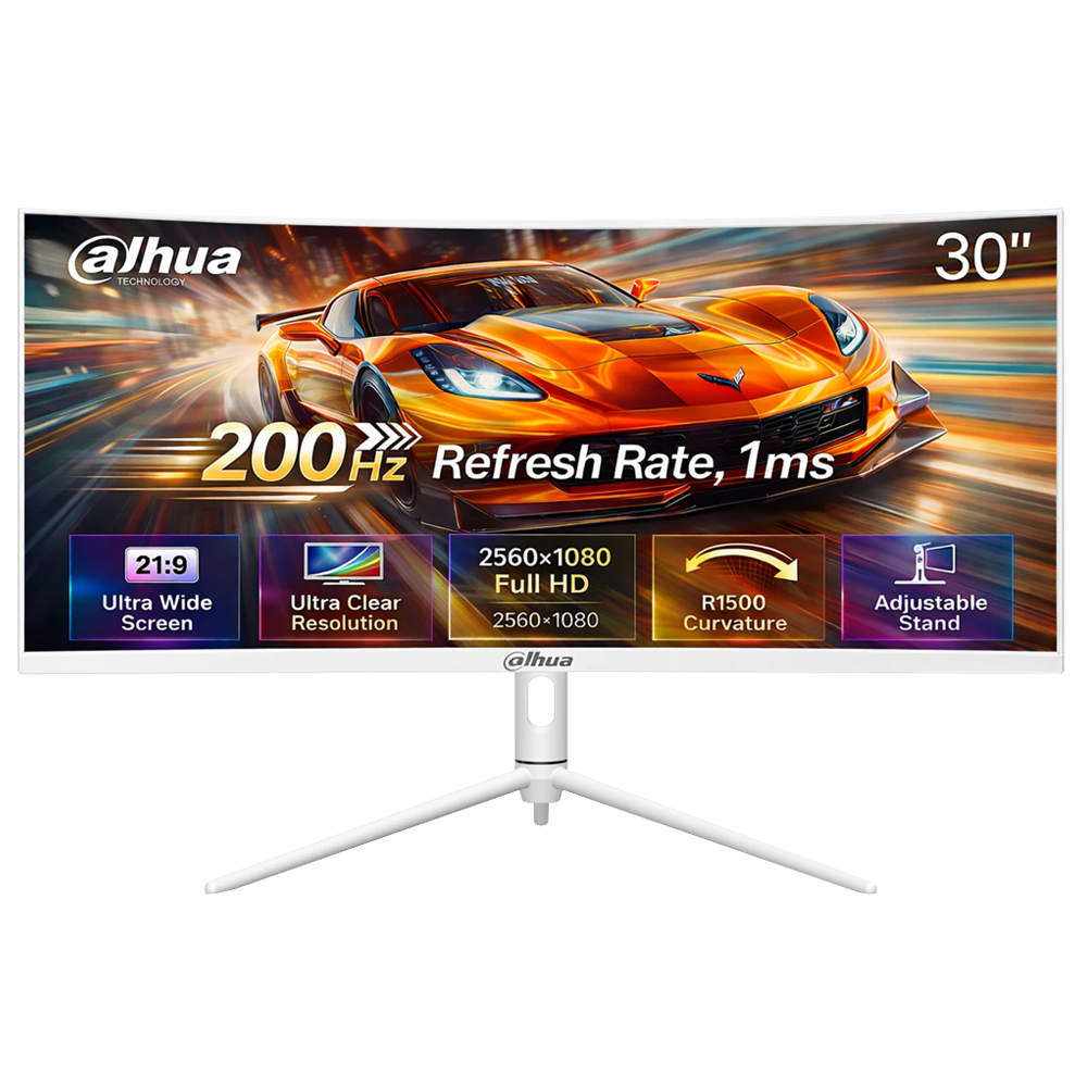 DAHUA LM30-E330CW 30" 200Hz 1ms HDMI DP Adaptive Sync WFHD VA Curved 1500R Gaming Monitör