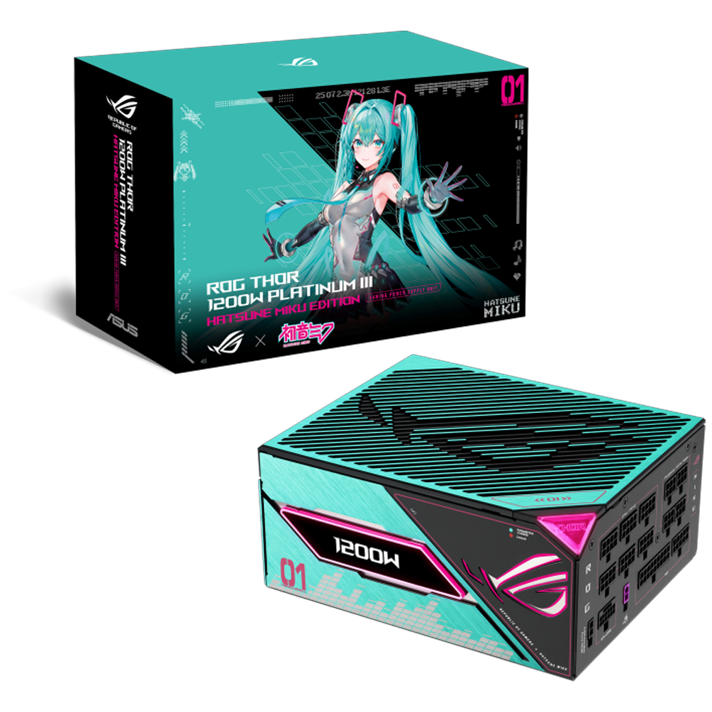ASUS ROG THOR 1200W 80+ Platinum Hatsune Miku Edition ARGB ATX 3.1 Gen5 Full Modüler PSU