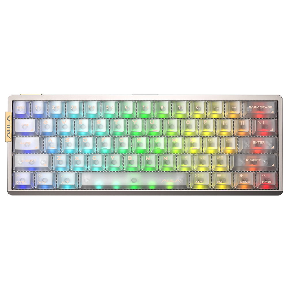 Aula AG60 Snowglow Switch Hot Swap RGB Şeffaf Beyaz Kablosuz Gaming Klavye