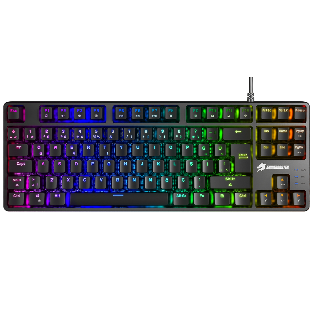 GameBooster G23B Enigma TKL Rainbow Aydınlatmalı Red Switch Siyah Mekanik Gaming Klavye