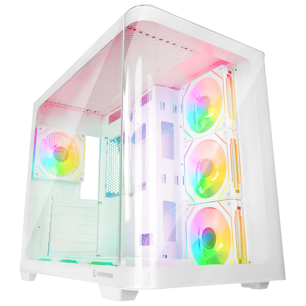 Rampage LOOPY ARGB USB3.0 Tempered Glass Beyaz Mid Tower Gaming Kasa