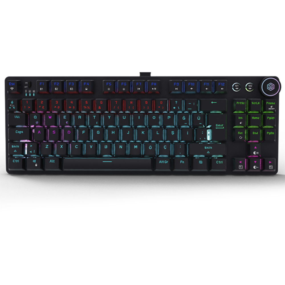 GameBooster Ryba Red Switch RGB Siyah Mekanik Kablosuz Gaming Klavye
