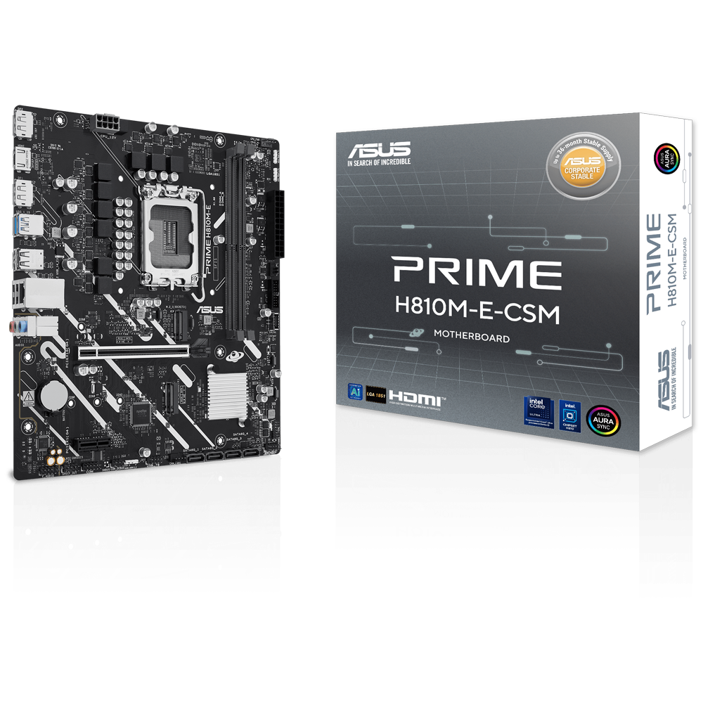 ASUS PRIME H810M-E-CSM 6400MHz DDR5 Soket LGA 1851 DP M.2 HDMI mATX Anakart