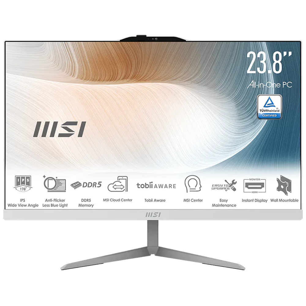 MSI MODERN AM242P 1M-1224EU Core 5 120U 8GB DDR5 512GB SSD 23.8" FHD W11P Beyaz AIO Masaüstü PC