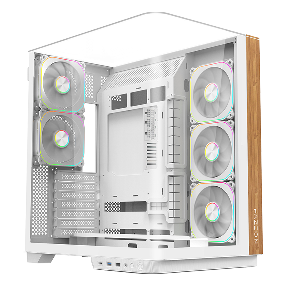 FAZEON F25 850W 80+ Bronze Full Modüler Gen5 Mesh 5x ARGB Fanlı Type-C Beyaz ATX Gaming Kasası