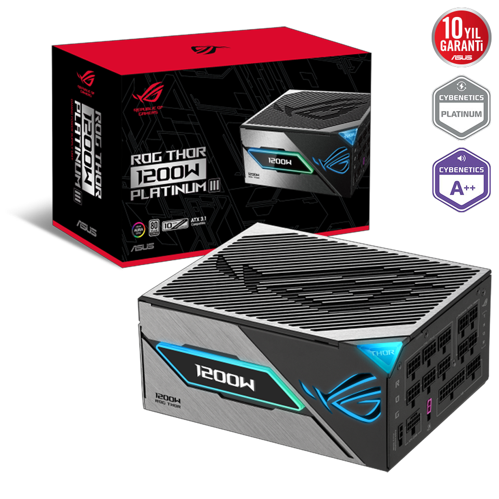 ASUS ROG THOR 1200P3 1200W 80+ Platinum ATX 3.1 Gen 5.0 Full Modüler PSU